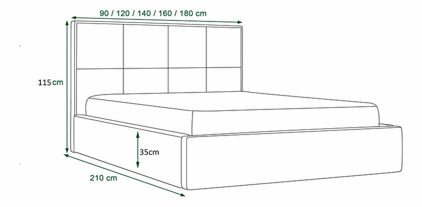 Manželská postel 140 cm Hermila (béžová) (s roštem a úložným prostorem)