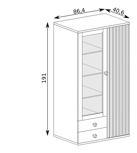 Vitrína Claudi 02 (dub artisan)