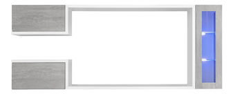 Obývací stěna Gwyn 29 BTW GX (beton + bílá) (s osvětlením)