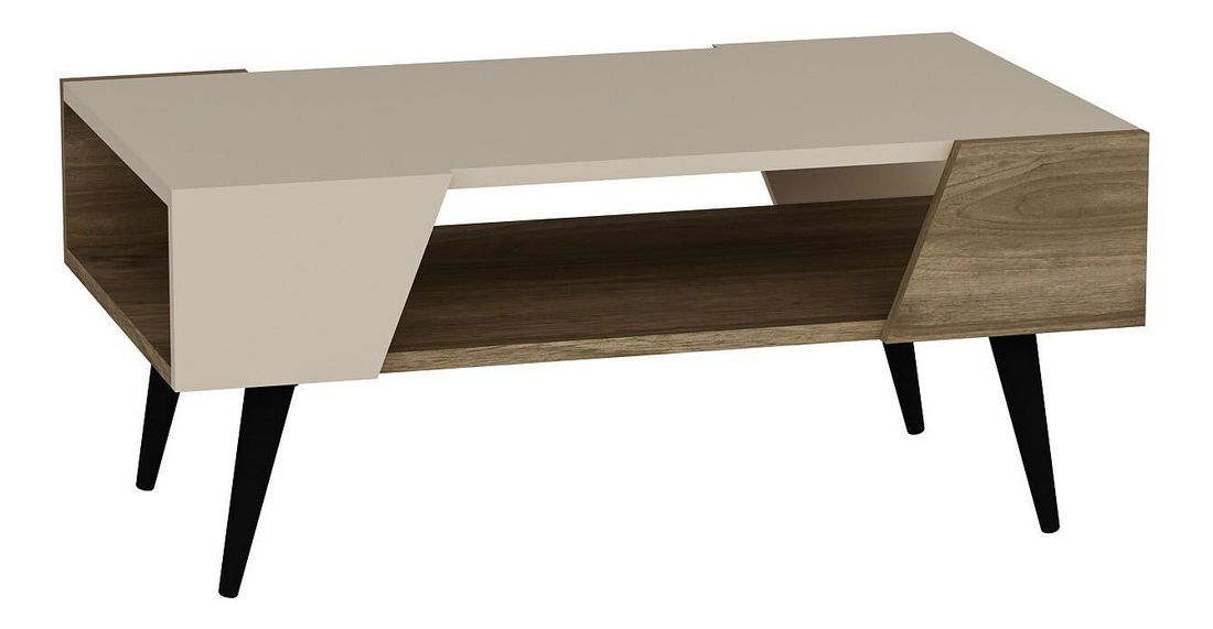 Konferenční stolek Pitudu 2 (ořech + béžová)