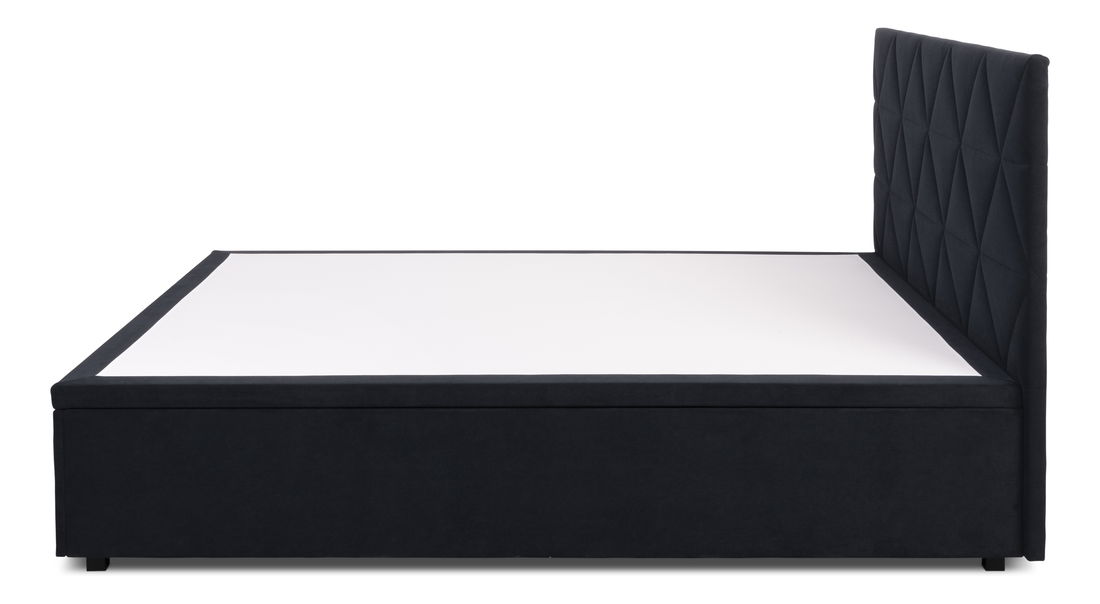 Manželská postel 160 cm Botones (černá) (s roštem) (s úl. prostorem)
