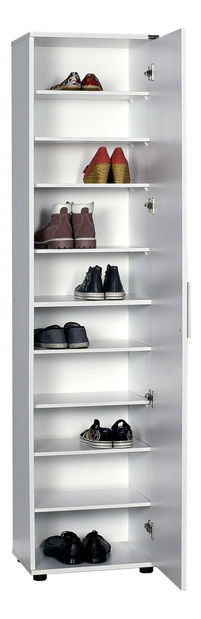 Botník (skříňka na boty) Shamanto (se zrcadlem) (bílá)