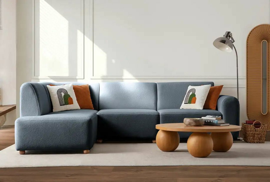 Rohová sedačka Slota (modrá) (L)