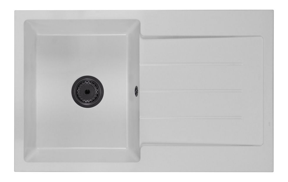 Kuchyňský dřez Ruxom (bílá) (se 2 otvory pro baterii) (P)