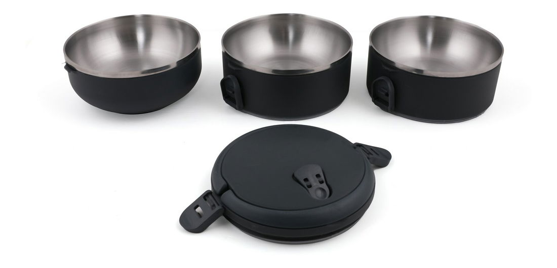 Set obědářů (3 ks.) Patty 3 (šedočerná)