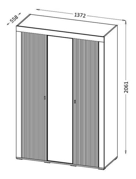 Šatní skříň Mossana MO2 (černá)