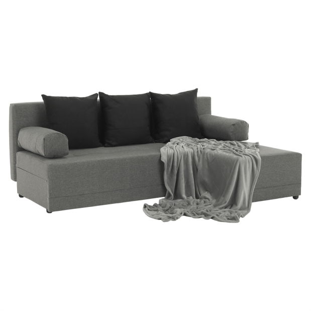 Rohová sedací souprava Maxius (šedá + černá)