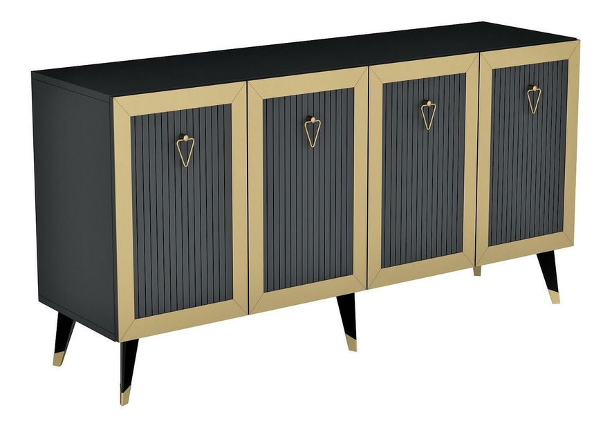 Skříňka Vopula (antracit + zlatá)