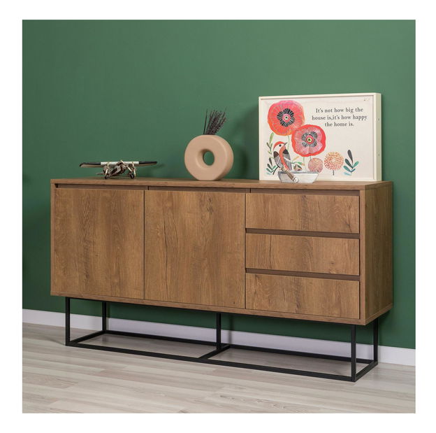 Souprava nábytku do obývacího pokoje Laxi 4 (ořech + černá)