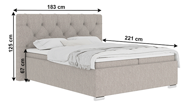 Manželská postel Boxspring 160 cm Morrela (šedohnědá) (s matrací)