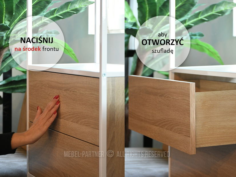 Noční stolek Soren Ns (dub + černá)