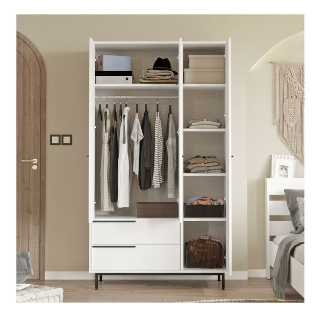 Šatní skříň Otto 15 (bílá + černá)