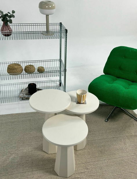 Set 3ks. příručních stolků Lilia L (dub safírový + bílá)