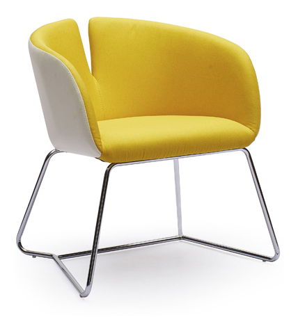 Konferenční křeslo Pivot (žlutá + bílá)