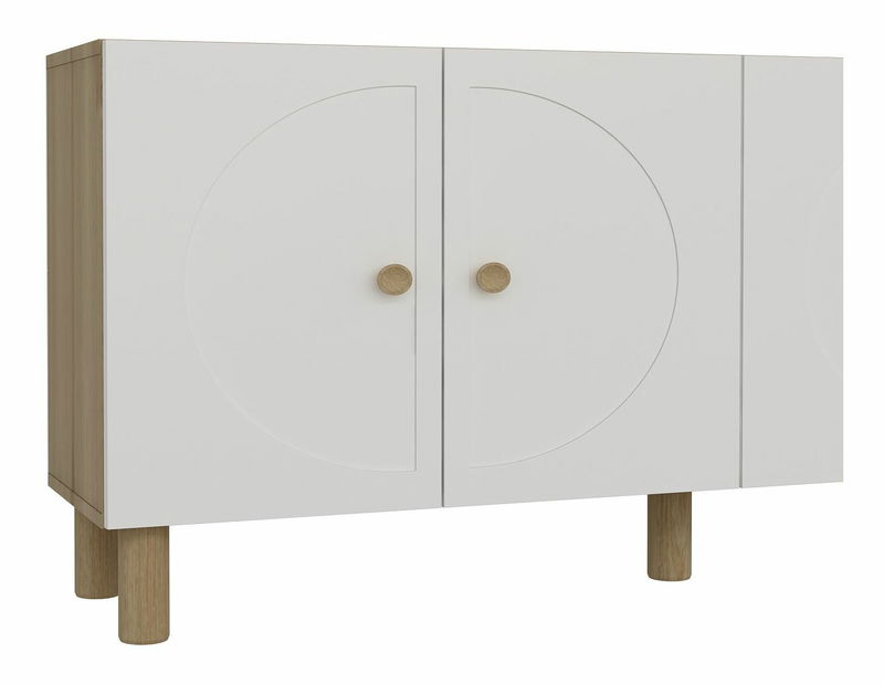 Komoda Incini (dub safírový + bílá)