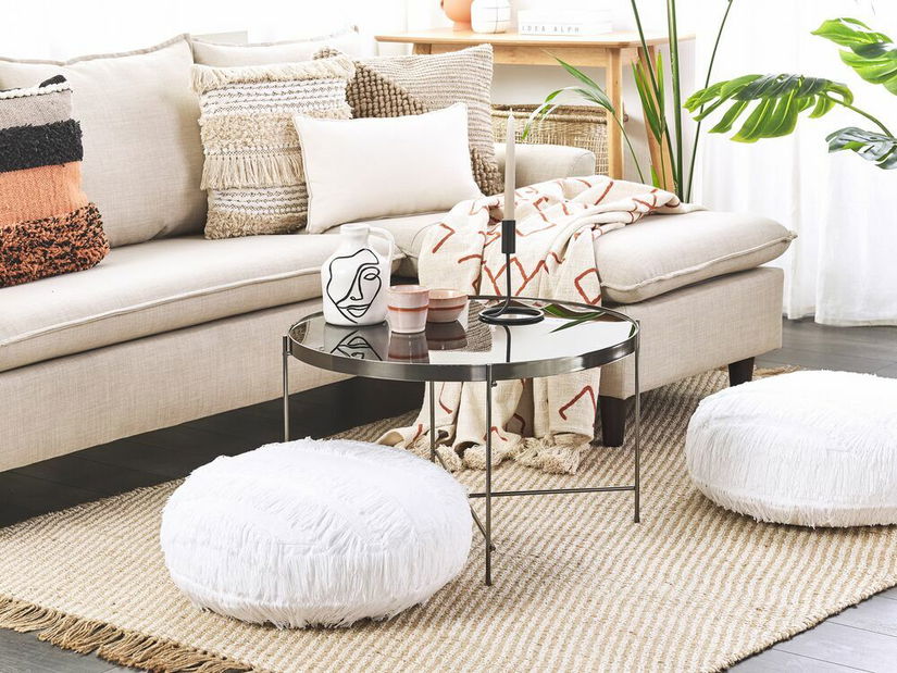 Polštář k sezení ⌀ 50 cm Oudi (bílá)