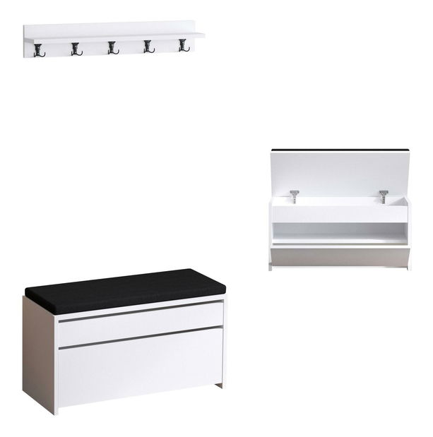 Předsíňová sestava Aliex 26 (bílá + černá)