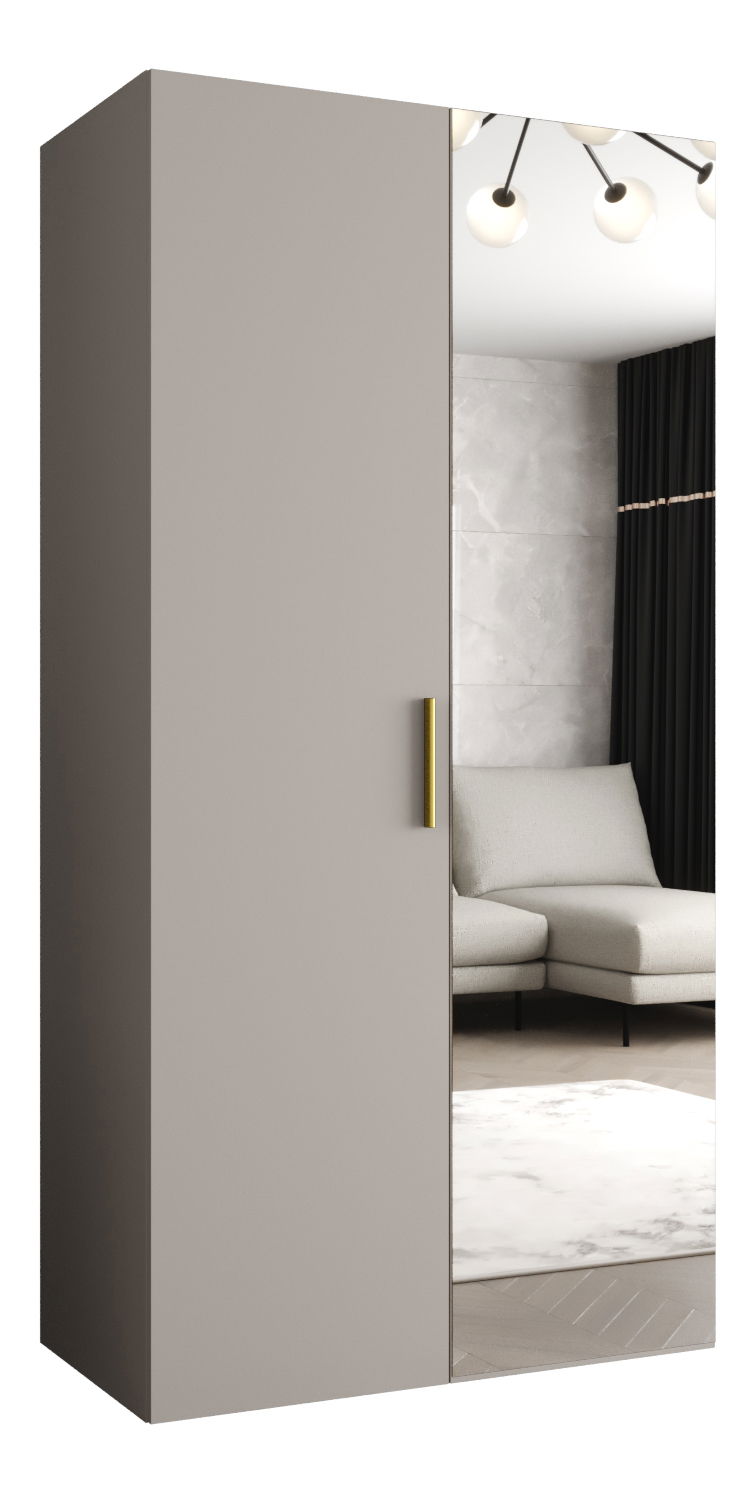 Šatní skříň 100 cm Borry 2 (kašmír + zlatá)