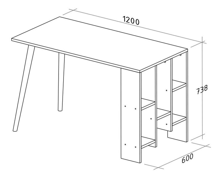 Psací stolek Mavade 7 (antracit + ořech)