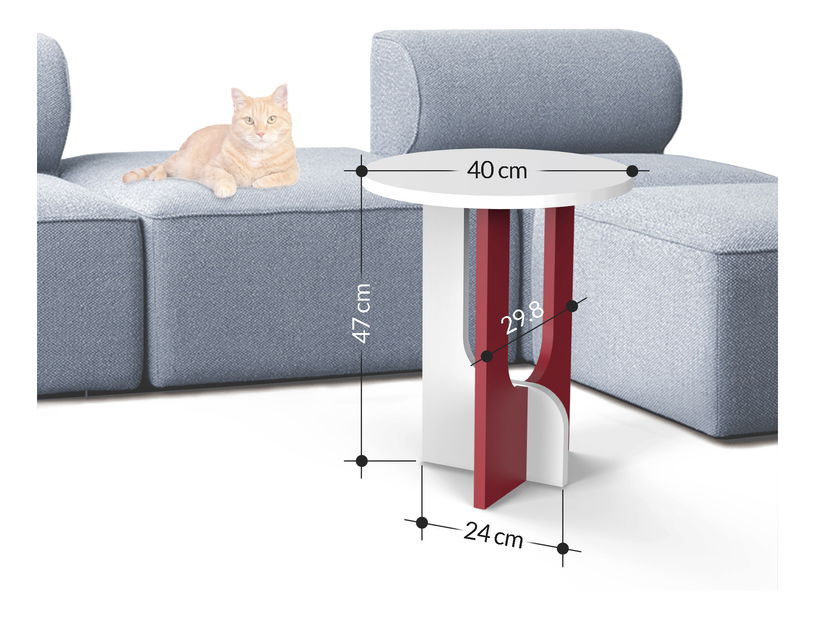 Příruční stolek Leilani ( bílá + dub)