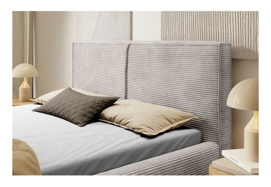 Manželská postel 140 cm Fatime (s roštem) (s úl. prostorem) (tmavobéžová + černá)