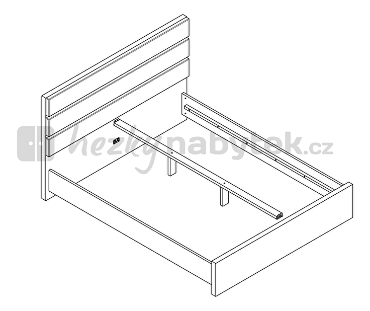 Manželská postel 160 cm BRW Venom LOZ/160