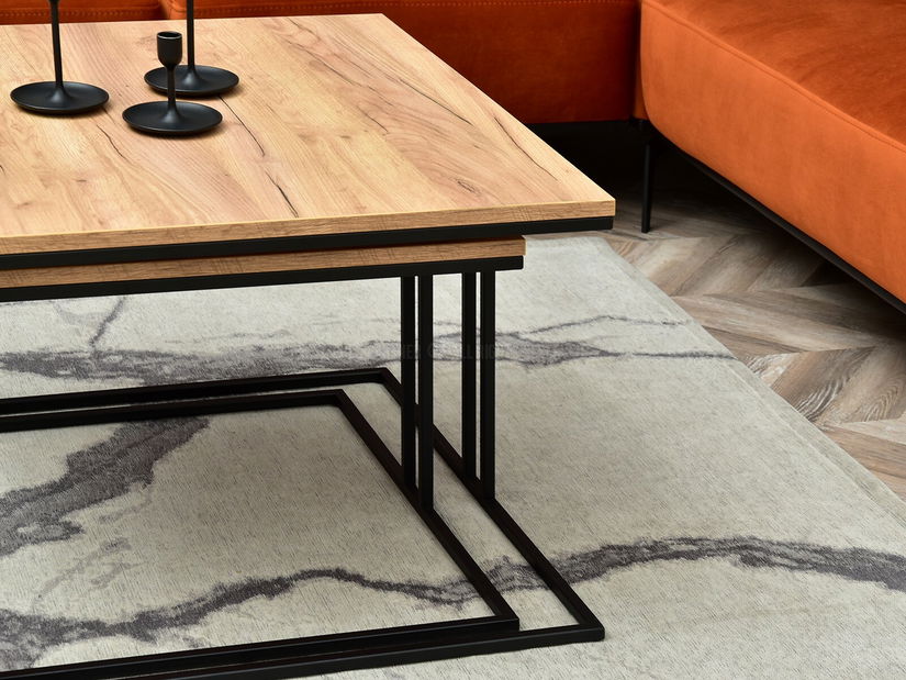 Set 2 konferenčních stolků Destapamos (zlatá + černá)