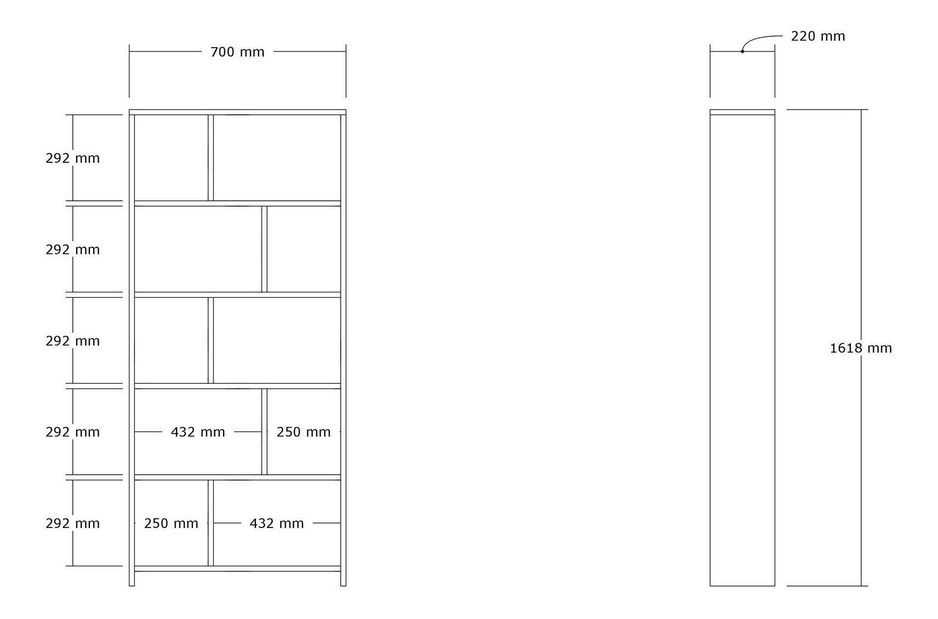 Regál Vutama (dub safírový)