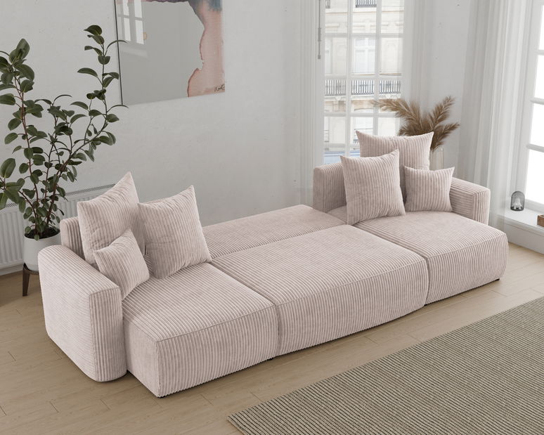 Rohová sedačka Denia U (mléčná) (P)