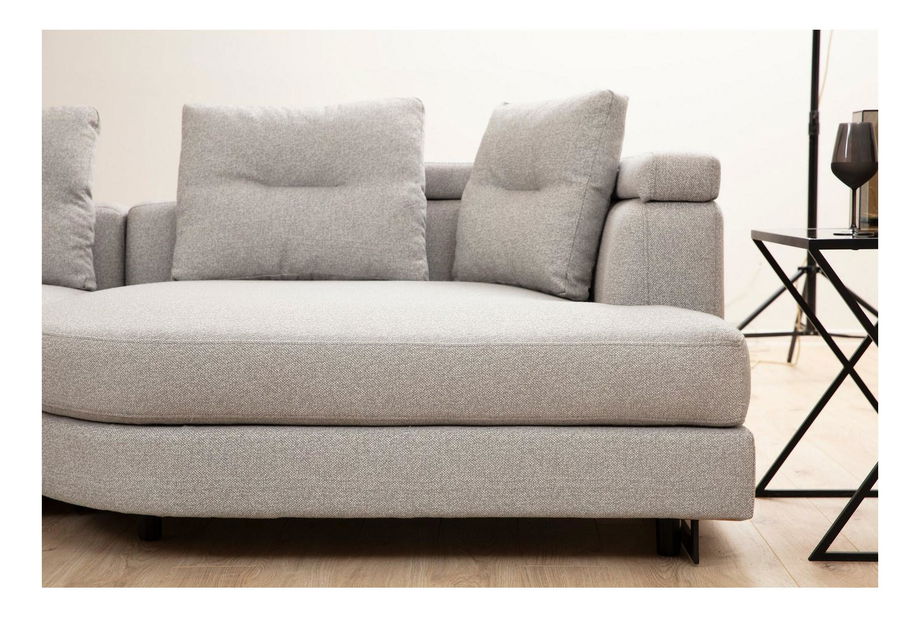 Rohová sedačka Padalusso (L) (světle šedá + černá)