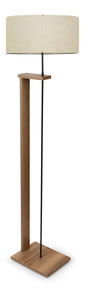 Stojanová lampa Avanasta 3 (světlobéžová + dřevo)