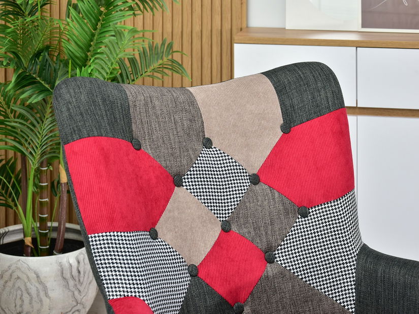 Křeslo Nutri (patchwork + buk)