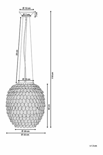 Závěsná lampa Suarez (stříbrná)