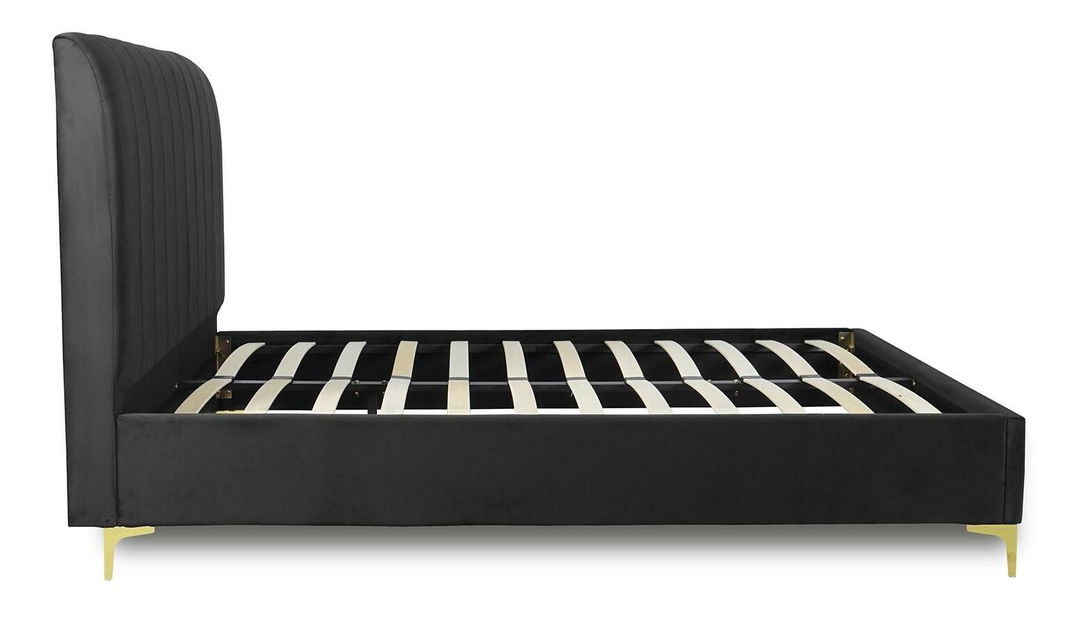 Manželská postel 160 cm Malasia (černá) (s roštem)