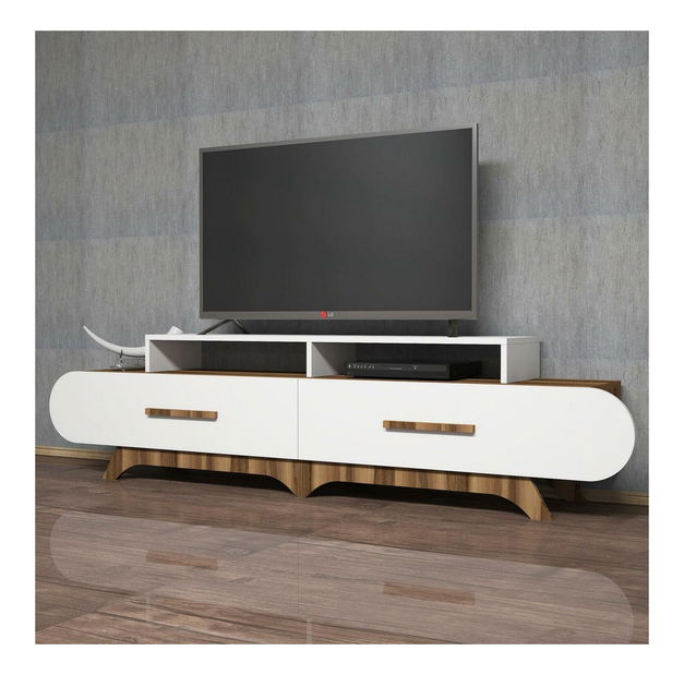 TV stolek/skříňka Florian (ořech + bílá)