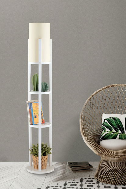 Stojanová lampa s policemi Narakotta 2 (bílá)