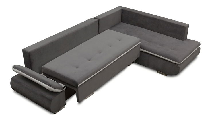 Rohová sedací souprava Artamo (šedá + bílá) (P)