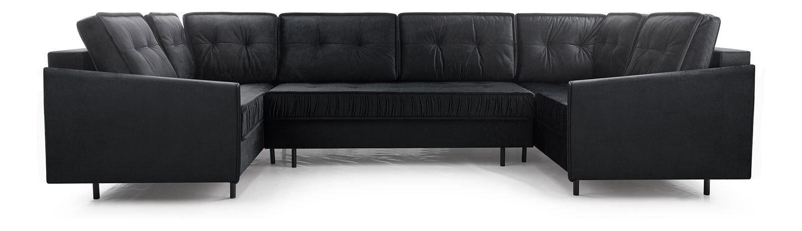 Rohová sedací souprava ve tvaru U Aliran U (černá) (P)