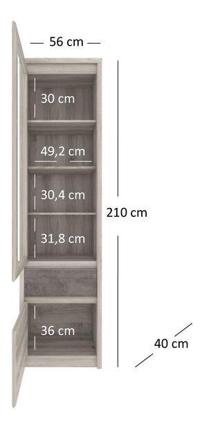 Vitrína Japon (kaštan nairobi + onyx)