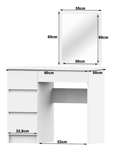 Toaletní stolek Pradosh (bílá)