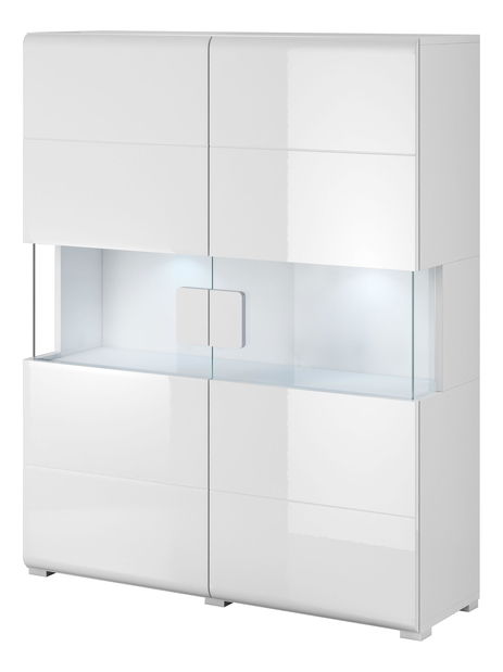Vitrína Tamie Typ 42 (bílá + lesk bílý)