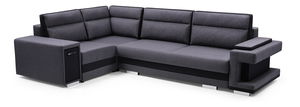 Rohová sedací souprava Arin (černá + šedá) (L)