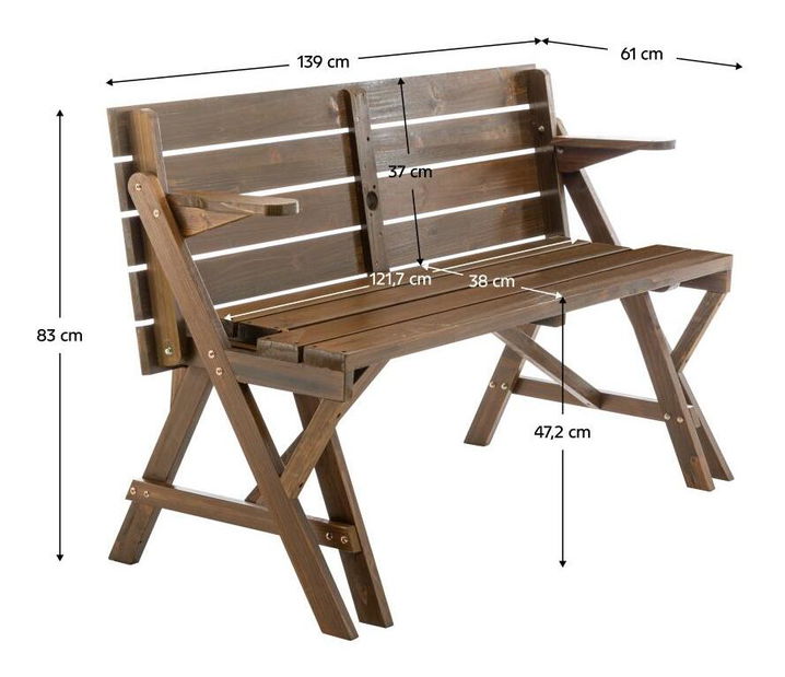 Zahradní stůl Zadar (hnědá)