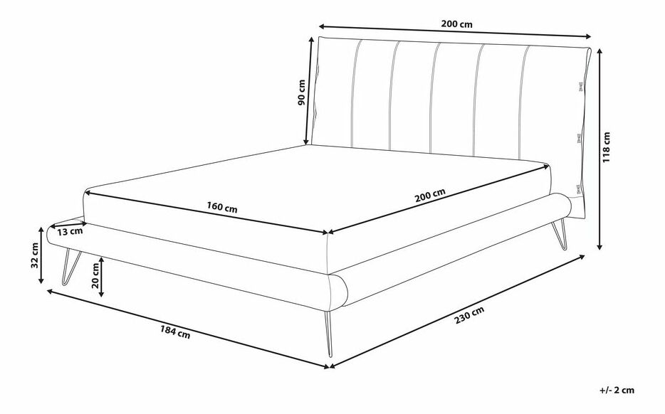 Manželská postel 160 cm BETTEA (s roštem) (bílá)
