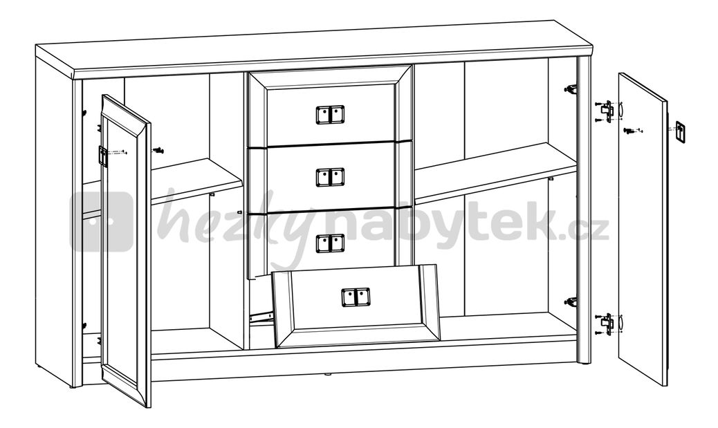 Komoda BRW Bolden KOM2D4S