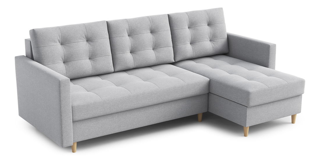 Rohová sedací souprava Divas (P) (světle šedá)