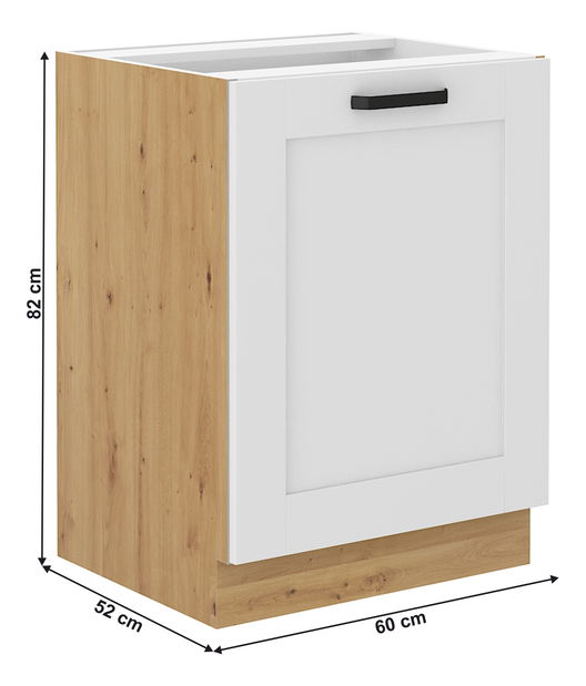 Spodní skříňka Lesana 2 (bílá + dub artisan) 60 D 1F BB 