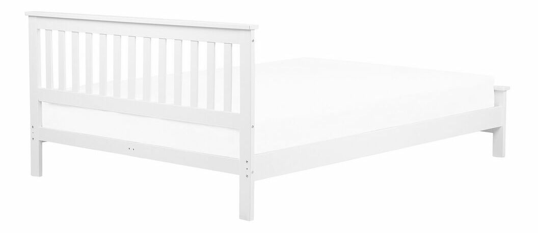 Manželská postel 160 cm MAYA (s roštem) (bílá)
