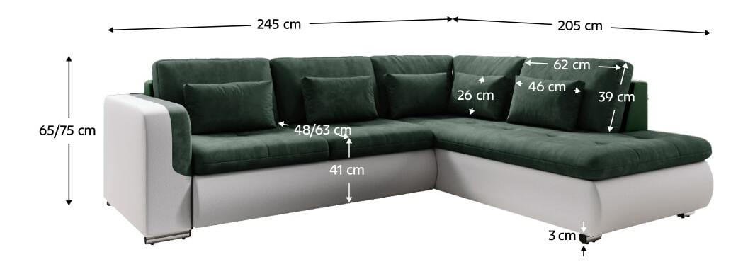 Rozkládací sedací souprava Foldo (seal 38 ekokůže) (P) 