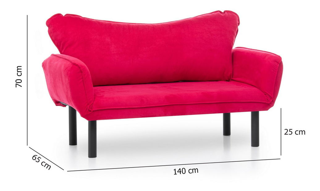 Rozkládací pohovka dvoused Chatty (růžová)